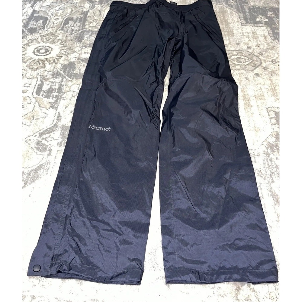 Marmot Men's Sz XL Solid Black Windbreaker‎ Side Full Zip Pants Mesh Lined